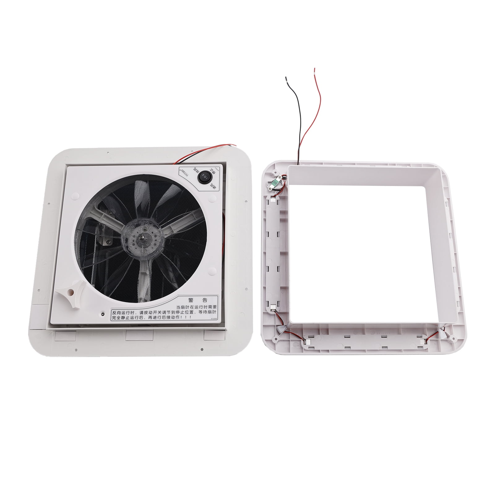 RV Caravan Roof Vent Forward & Reverse Motor RV Fan 12V Skylight W/LED Light