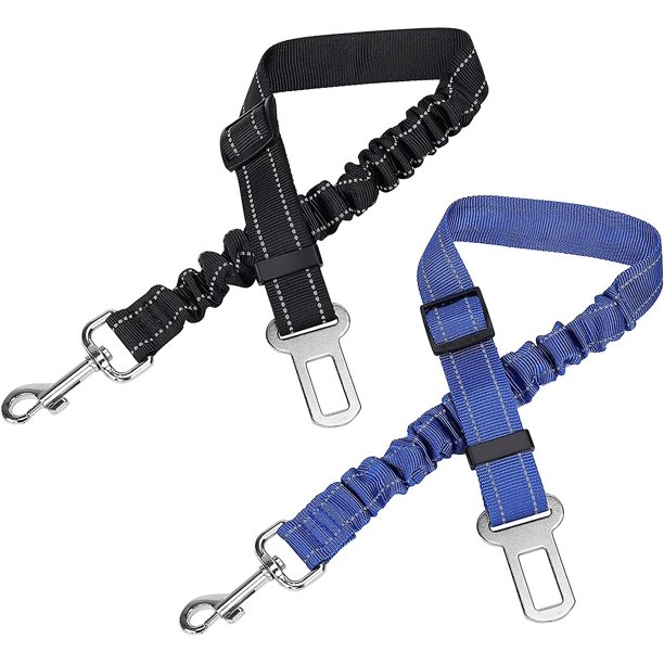 Cinturón de seguridad para perros para automóvil Arnés de seguridad premium con absorción de impactos y mosquetón elástico ajustable, paquete de 2 clips para correa automática para todos los perros y gatos Rojo Verde Cocina, Decoración y Otros