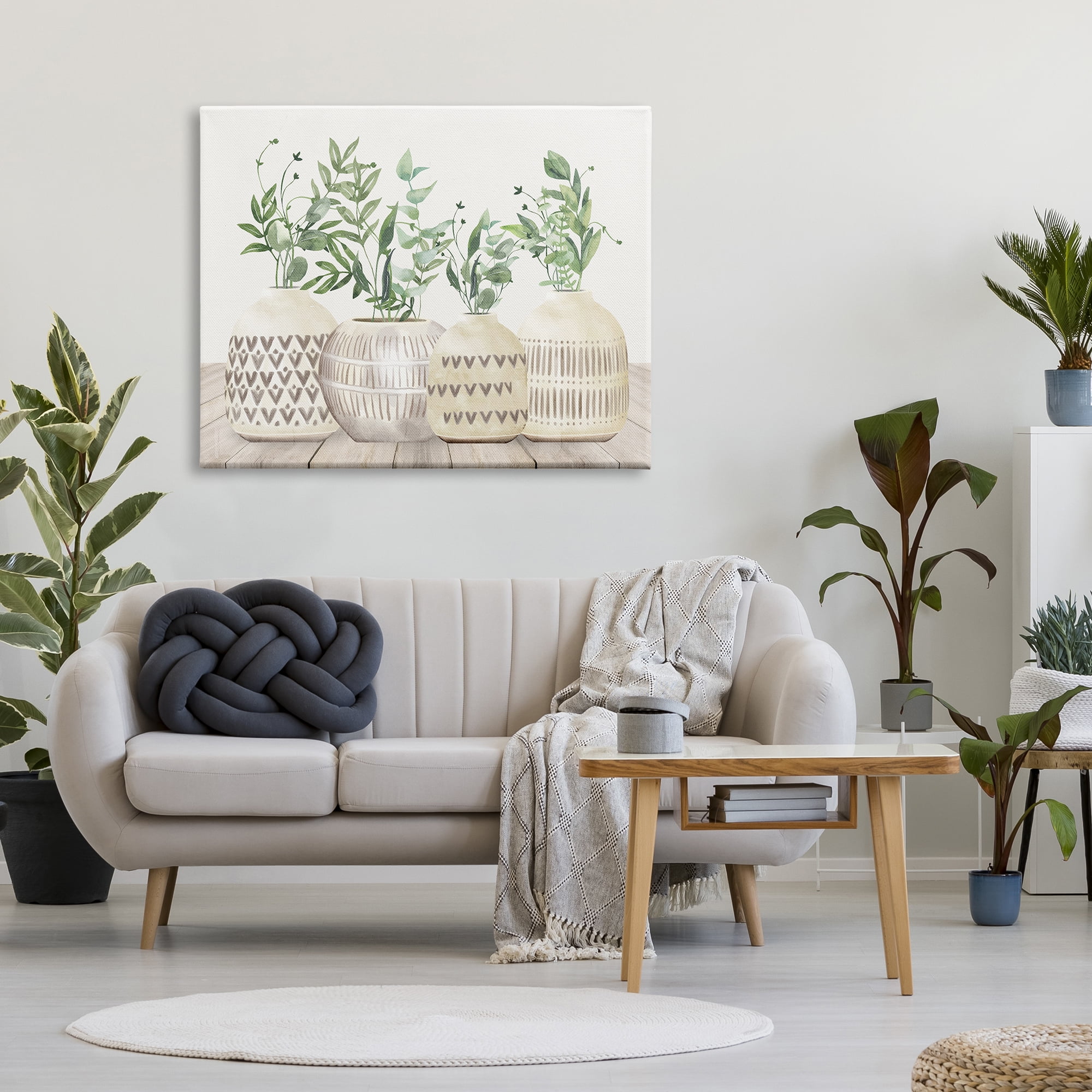 Stupell Industries Herbs in Pottery Still Life Botanical & Floral Painting Gallery Wrapped Canvas Art Print Wall Art, 48 x 36