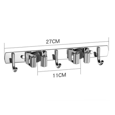 

Broom Holder Heavy Duty Practical Clip Mop Organizer Wall Mount Hook Stainless Steel Storage Space Saving Hanger New