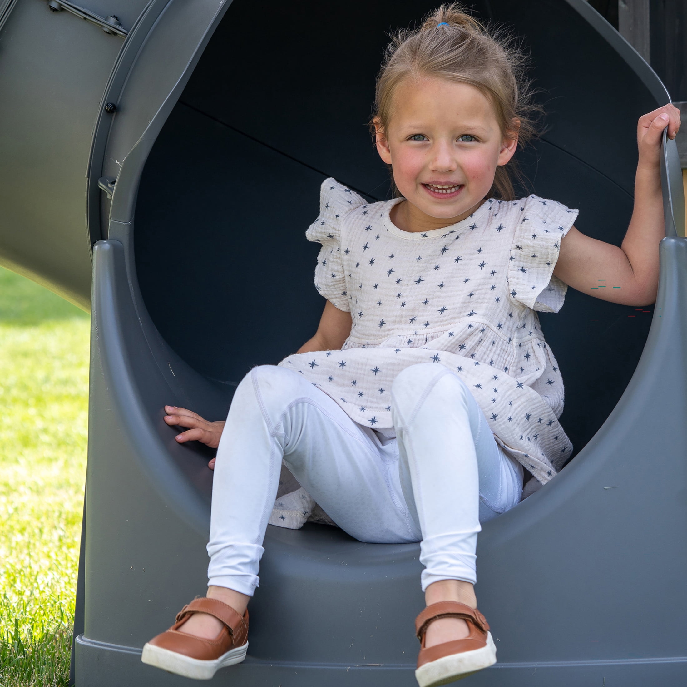 Backyard Discovery Dover Bay Spruce Swing Set, Tube Slide, Clubhouse, Rock Wall