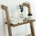 thumbnail image 5 of 67-Inch Farmhouse Blanket Ladder with Shelf and Hooks 5-Tier Wooden Wall Leaning Towel Quilt Rack Color Wash White, 5 of 9