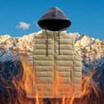 thumbnail image 2 of Dagegui Mens Lightweight Hooded Vest Quilted Sleeveless Jackets Full Zip Up Outerwear Fall Winter Outdoor Athletic Jacket with Pockets Khaki XXXL, 2 of 9