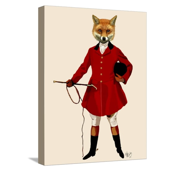 Art.com Fox Hunter 2 Full Stretched Canvas Print Wall Art by Fab Funky, 12" x 16"