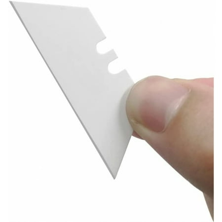 

ToolTreaux 10pk White Ceramic Two Notch Box Cutter Utility Knife Replacement Blades