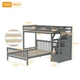 thumbnail image 5 of Bellemave Twin Over Full Bunk Beds with Stairs, Wooden Storage Stairway Bunk Beds Can be Divided into Loft Beds and Platform Bed, No Box Spring Needed (Grey), 5 of 8