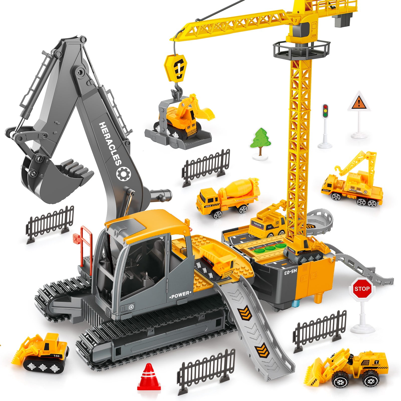 KIDS CONSTRUCTION CRANE BUILDING OBJECTS BUILDER WORK TOWER VEHICLE TOY 