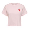 thumbnail image 1 of ONLY Camiseta para mujer - ONLBRIANNA LIFE O-NECK TOP BOX, cuello redondo, cropped, corte recto, algodón Rosa XS (X-Small), 1 of 3
