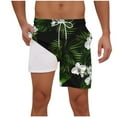 thumbnail image 2 of Mqqzkk Mens Swim Trunks with Compression Liner Bathing Suit Lightweight Swimming Shorts Running Athletic Drawstring Waist Casual Shorts, 2 of 5