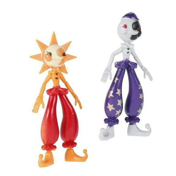 2 Set PCS Sundrop Moondrop FNAF Action Figures, Each Figure is about 4" Tall