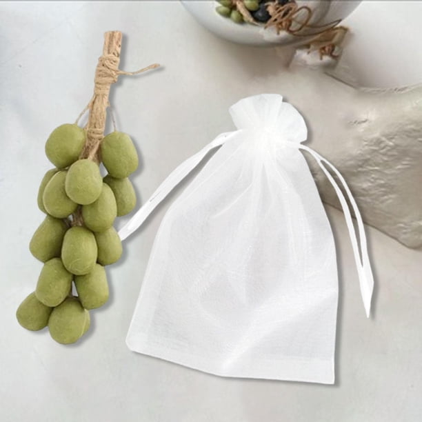 Jabón de uva en una cuerda con forma de racimo de uvas, de jabón colgante, decoración de regalo, jabones de baño hechos a mano para mujeres y Verde 20 piezas