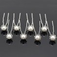 thumbnail image 5 of Horquillas para el pelo con perlas de boda para peinado de novia, 40 unidades, horquillas de cristal con flores para accesorios de pelo de novia y baile de graduación, horquillas en forma de, 5 of 5