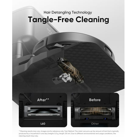eufy Clean - L60 Hybrid Robot Vacuum with Self Empty Station and Auto Hair Removal - Black