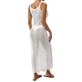 thumbnail image 4 of Swimsuit Coverup for Women Sleeveless Spaghetti Strap Crochet Knit Bodycon Maxi Dress Beach Cover Up Bathing Suit Dress, 4 of 8