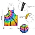 thumbnail image 3 of Colorful Rainbow Tie Dye Spiral Pattern Kids Aprons for Girls and Boys,Adjustable Neck Strap Toddler Aprons for Kids Cooking Baking, 3 of 6