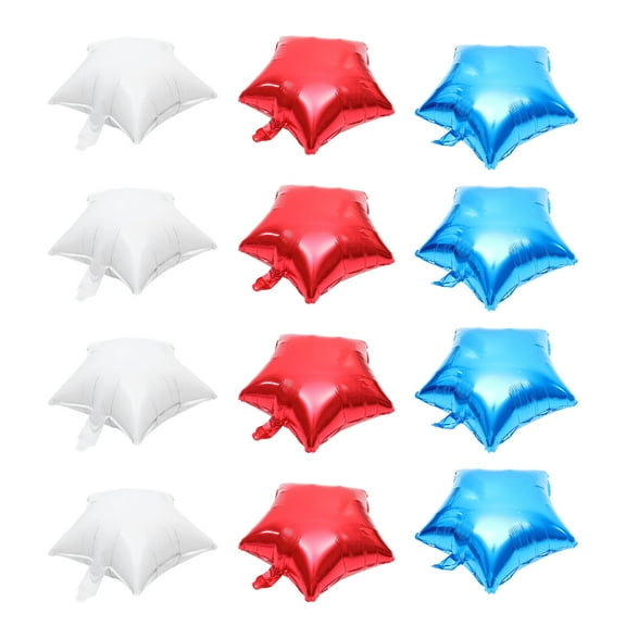 FONDOTIN 12 PCS Star Shaped Balloons 4th of July Red Decor