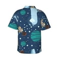 thumbnail image 3 of Kll Men'S Hawaiian Shirt Short Sleeve Button Down Beach Shirts-Alpaca Astronaut In Space, 3 of 8
