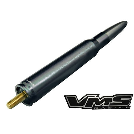 - 50 Cal Caliber GUNMETAL GUNMETAL TIP BULLET ANTENNA Heavy Gauge CNC Machined Billet Aluminum Short for Ford F150 F250 F350 F450 F550 F650 1997-2017