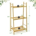 thumbnail image 2 of Gymax Bamboo Plant Stand 3 Tiers Plant Rack Vertical Tiered Plant Ladder Shelf Natural, 2 of 8