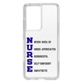 thumbnail image 1 of DistinctInk Clear Shockproof Hybrid Case for Galaxy S21 ULTRA 5G (6.8" Screen) - TPU Bumper Acrylic Back Tempered Glass Screen Protector - Nurse Never Gives Up, 1 of 2