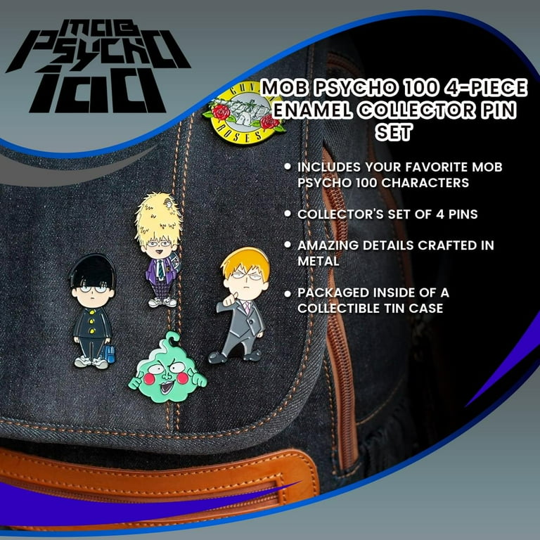 Mob Psycho 100 4-Piece Enamel Collector Pin Set Mob Psycho 100 4-Piece Enamel Collector Pin Set