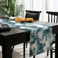 thumbnail image 4 of Teal Mountain Forest Cotton Linen Table Extra Long Runner 13 x 120 inch Retro Garden Nature Landscape Non-slip Rectangular Dining Table Decor for Wedding Party Holiday Dinner, 4 of 8