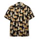 thumbnail image 3 of Camisa hawaiana con estampado 3D de perro Corgi de dibujos animados para hombre, blusa de manga corta con botones y solapa para verano, 3 of 5