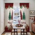 thumbnail image 5 of Red Plaid Christmas Sheer Curtains 96 Inches Long, Xmas Tree Vintage Winter Rustic Light Filtering Window Curtains for Living Room/Bedroom, Rod Pocket Voile Sheer Drapes, 52"W x 96"L, 2 Panels, 5 of 9