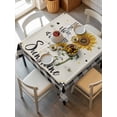 thumbnail image 6 of Sunflowers Table Cloth, Waterproof Tablecloth for Square Tables, Yellow Floral Botanical Black White Checkered Rustic Reusable Washable Fabric Table Cover for Restaurant Kitchen Dining Tables 60"x60", 6 of 9
