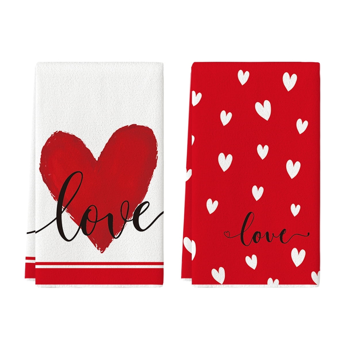 マーサスチュワート ハート　love MARTHA STEWART Love Check Gingham Hearts Decorative Kitchen Towels