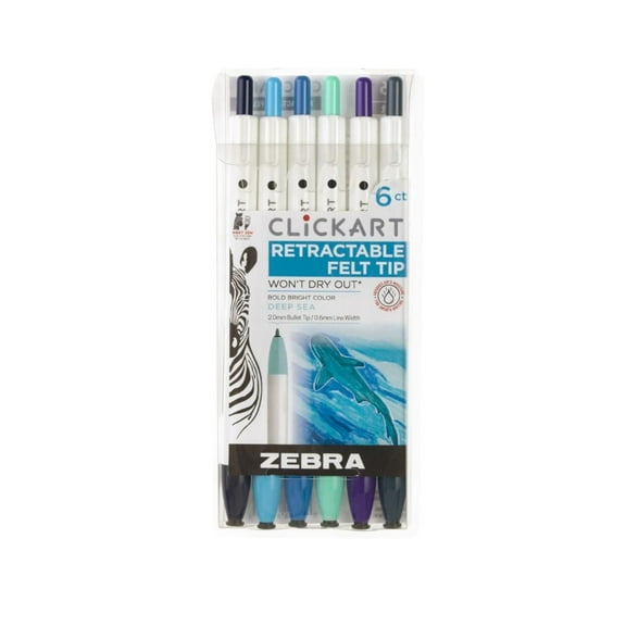 Zebra Pen CLiCKART Retractable Felt Tip Marker