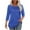 Blue, variant on Womens Summer Tops 2025 Plus Size Solid Color T-Shirt Summer Casual Loose Women's Trendy 3/4 Length Sleeves Pullover Lightweight Blouse Tops S-3XL