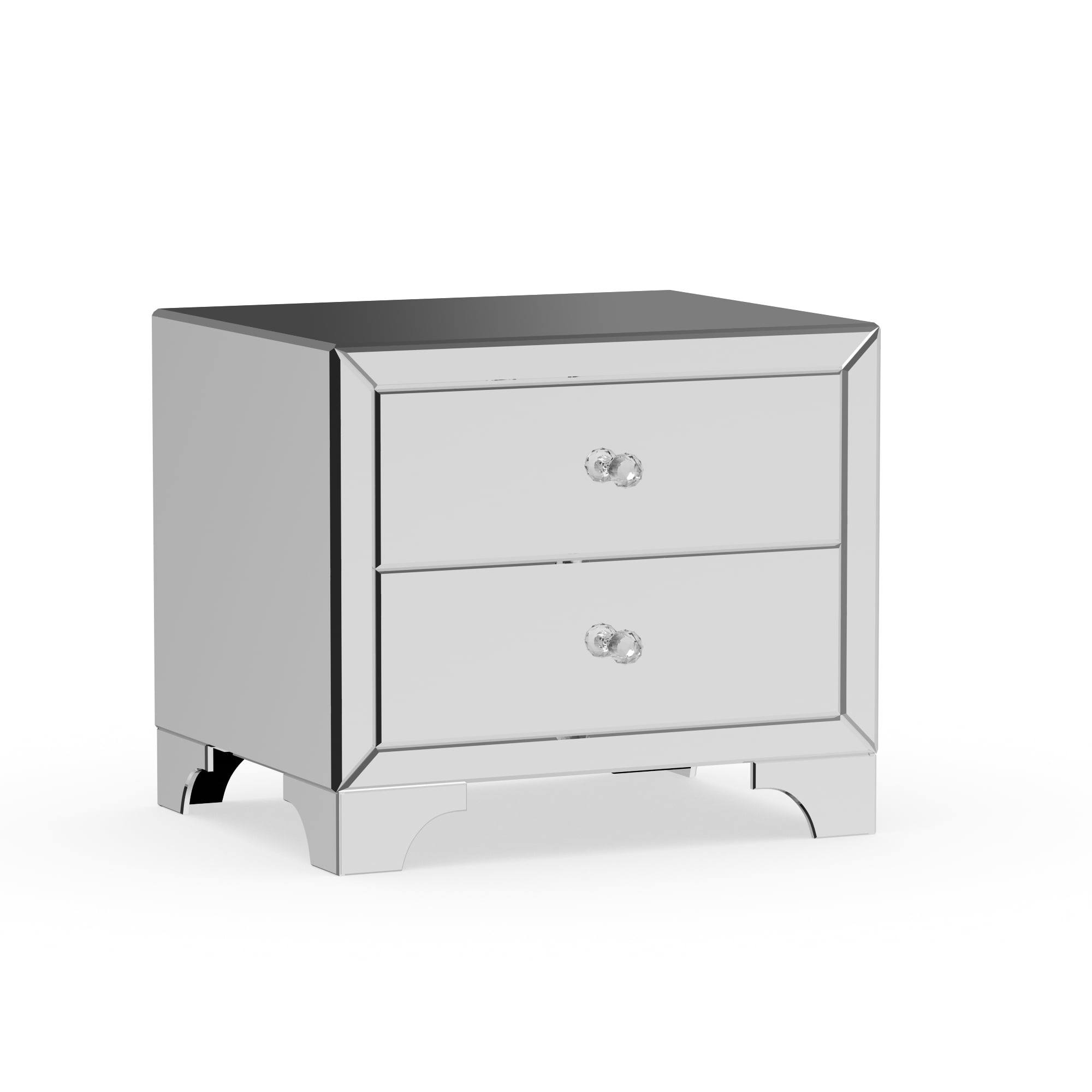 Baxton Studio Farrah Hollywood Regency Glamour Style Mirrored 2-Drawer End Table