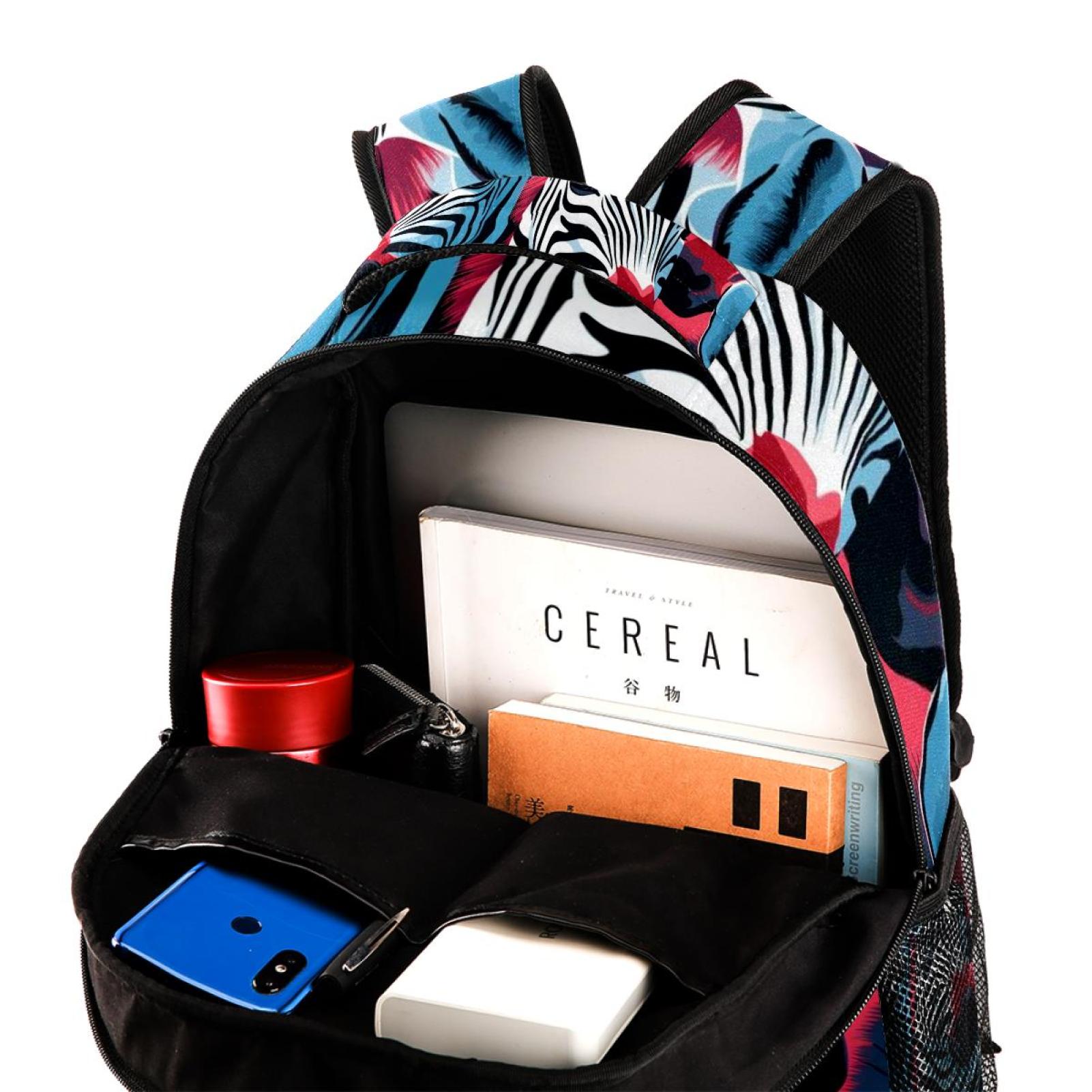 Lightweight Backpack Zebra School Bag Travel Laptop Daypack  display picture 1