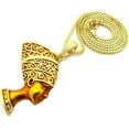thumbnail image 3 of Luxury Hip Hop Gold Plated Rapper Style Jewelry EGYPTIAN QUEEN NEFERTITI Pendant & 2mm 18" Box Chian Necklace Set Gift For Men Women, 3 of 4