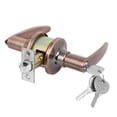 thumbnail image 3 of Uxcell Front Entry Lever Handle Knob Door Locks with keys Copper Tone, 3 of 6