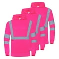 thumbnail image 6 of ProtectX 3-Pack Men's High Visibility Heavy Duty Breathable Long Sleeve Reflective Safety T-Shirts for Work Warehouse Construction, Class 3 Type R, Hoodie Pink 2X Large, 6 of 7