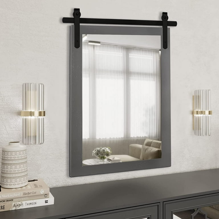 Wood framed vanity mirrors top