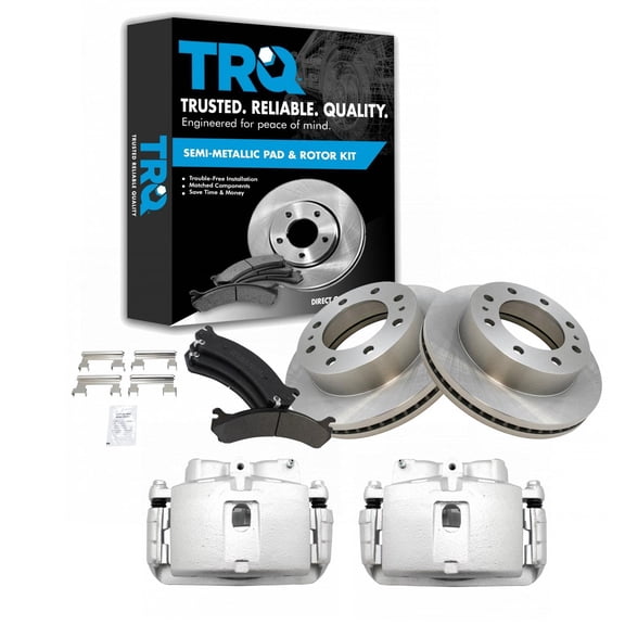 TRQ Front Brake Calipers Pads & Rotors Fits Select Avalanche Express Silverado Sierra