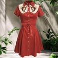 thumbnail image 2 of Icvfdpl Robes d'Été Décontractées pour Femmes, Chemise Imprimée à Fleurs Western Vintage Boutonnée Style Rétro Midi Robes Confortables à Fleurs pour Femmes, TTG, 2 of 3