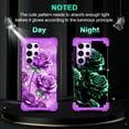 thumbnail image 2 of Casetego for Samsung Galaxy S23 Ultra 5G Case,Glow in The Dark Three Layer Heavy Duty Shockproof Protection Hard Plastic Bumper+Soft Silicone Case,Amaranth Rose, 2 of 8