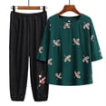 thumbnail image 3 of JHLZHS Robe de Mariée Femme Coton Lin Costume Mode Confortable Manches Courtes et Pantalon Long Haut Couleur Unie Pantalon Robes Cocktail pour Femmes 2024 Robe en Denim pour Femmes, 3 of 3