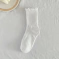 thumbnail image 2 of ktowifly Crew Socks for Women Casual Solid Color Ruffle Soft Breathable Strench Casual Workout Trendy Sock, 2 of 2