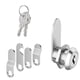 thumbnail image 1 of Cerraduras para gabinetes con llaves iguales, aleación de zinc cromada para una amplia aplicación, fácil de instalar en múltiples paneles, 5 placas de bloqueo y 2 llaves incluidas, resistente al agua, 1 of 5
