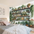 thumbnail image 5 of Green Plant Tapestry Wall Hanging Potted Plant Flower and Book on Wood Shelf Wall Tapestry for Bedroom Aesthetic Nature Botanical Tapestry for Living Room College Dorm Decor,59x51 inch, 5 of 5