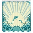 thumbnail image 3 of Ambesonne Dolphin Shower Curtain, Nautical Inspirations, 69"Wx84"L, Teal Pale Yellow, 3 of 3