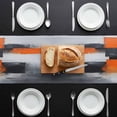 thumbnail image 3 of Abstract Color Stitching Table Runner 13x48 Inch Orange Black Graffiti Art Table Runner Non-Slip Dresser Scarves for Holiday Decorations, Party, Dinner and Gatherings, 1 Pack, 3 of 8