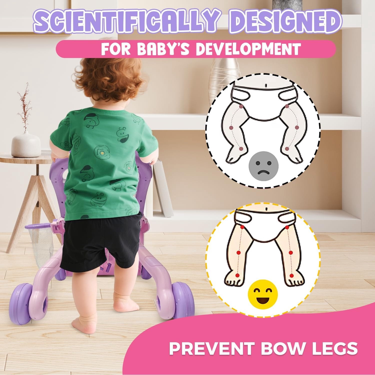 Aijohnny Baby Walker Toys,Push Walker for Boys & Girls Learning , Early Educational Toys for Kids , Birthday Gifts for Toddler 6-18 Months