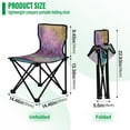 thumbnail image 3 of 600D Oxford Camping Chair Portable Foldable Chair Supports 220 lbs for Picnic, Fishing, Backpacking Purple Trees, 3 of 8