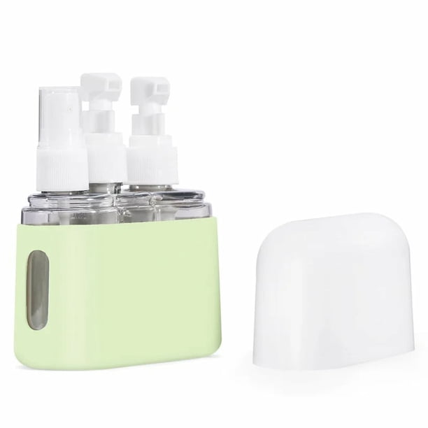Botella de spray de plástico transparente de tamaño de viaje para champú y acondicionador, juego portátil, mini dispensador de champú, juego de botellas de viaje portátiles, botella de viaje